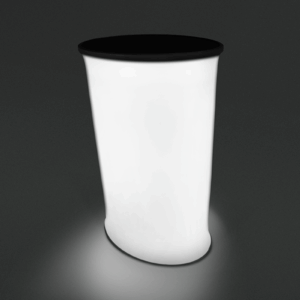 LED Textil Werbetheke Oval inkl. individuellem Druck und Aufbewahrungstasche