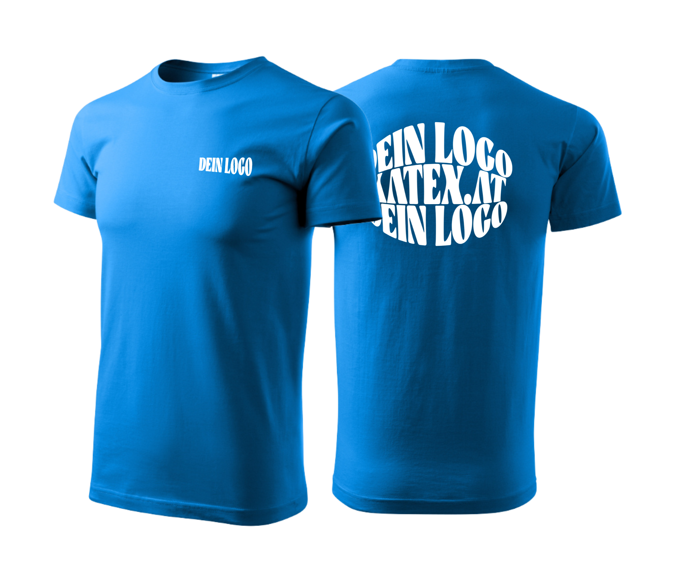 Herren Standard T-Shirt in 47 Farben inkl. DTF Veredelung klein Brust, groß Rücken